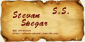 Stevan Špegar vizit kartica